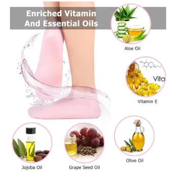 Full Silicone Gel Moisturizing Socks with Essential Oils - Anti-Cracking Foot Care Protector