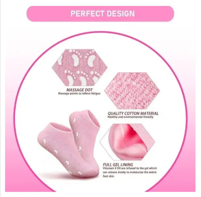 Full Silicone Gel Moisturizing Socks with Essential Oils - Anti-Cracking Foot Care Protector
