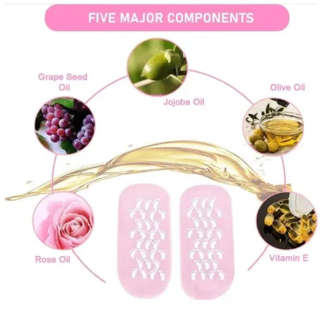 Full Silicone Gel Moisturizing Socks with Essential Oils - Anti-Cracking Foot Care Protector