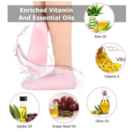 Full Silicone Gel Moisturizing Socks with Essential Oils - Anti-Cracking Foot Care Protector