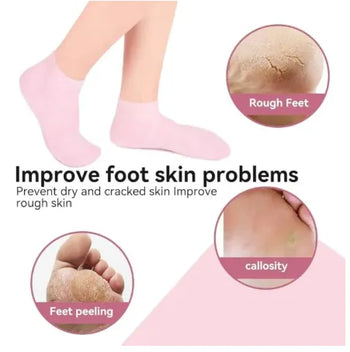 Full Silicone Gel Moisturizing Socks with Essential Oils - Anti-Cracking Foot Care Protector