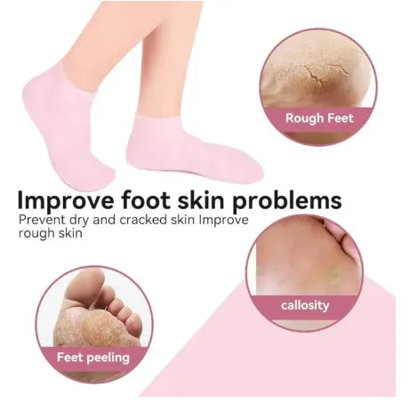 Full Silicone Gel Moisturizing Socks with Essential Oils - Anti-Cracking Foot Care Protector