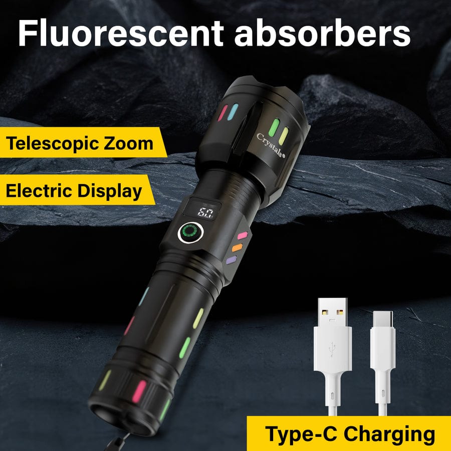 Rechargeable Multi-Functional LED Torch Light – High Power Emergency Flashlight with Power Bank & LCD Display